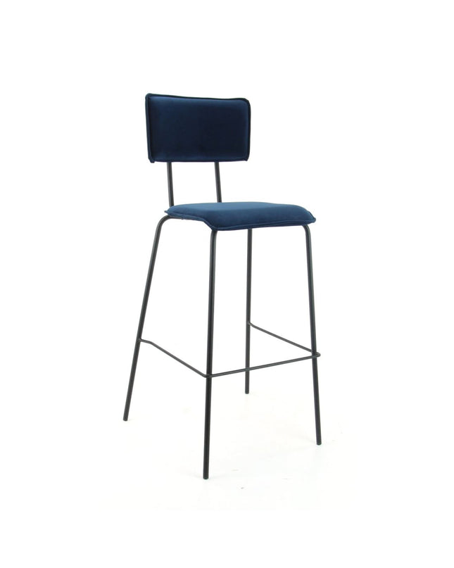 Workliving Barkruk Hoog Bo - Fluweel Aarde Indigo