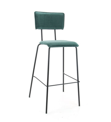 Workliving Barkruk Hoog Bo - Fluweel Earth Teal