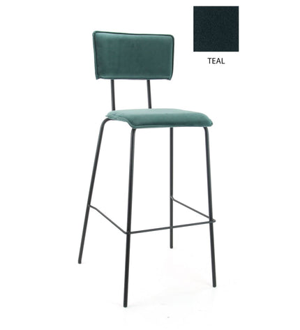 Workliving Bar Stool High Bo - Velvet Earth Teal