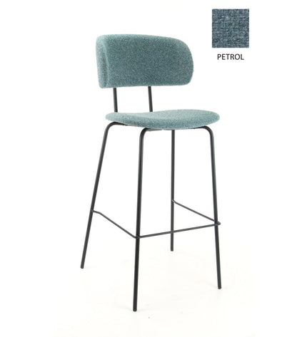 "Workliving Bar Stool High Society Bo - Boucle Petrol"