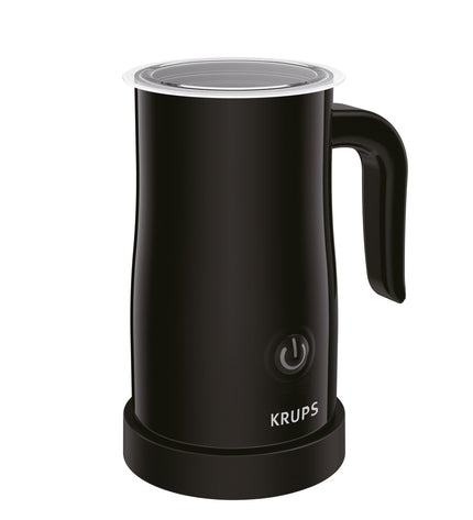 Krups XL1008 milk frother in black, 500W, compact electric device for frothing milk, with a 150ml capacity, kitchen appliance