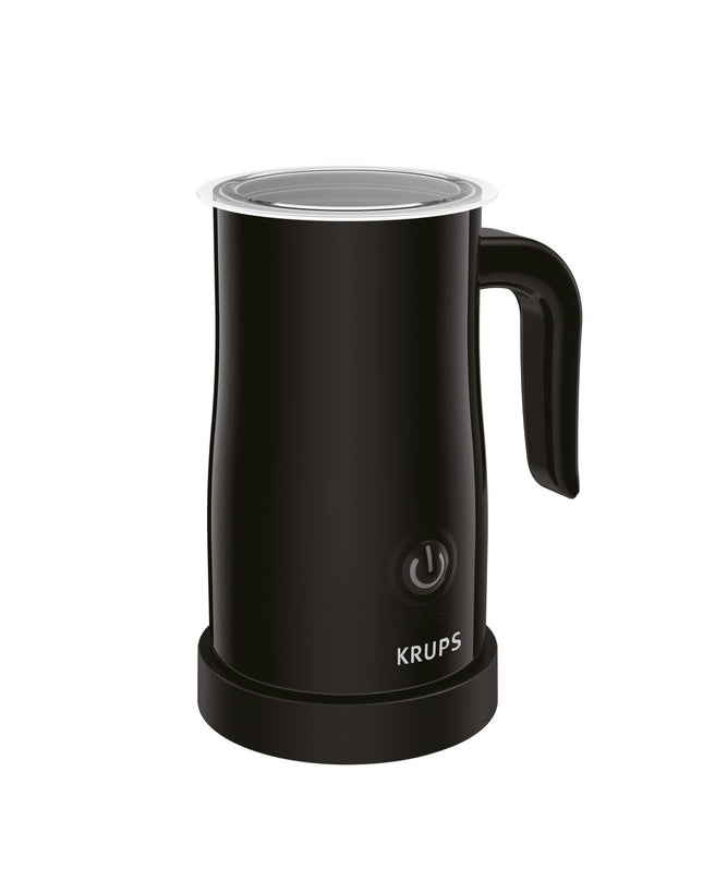Krups XL1008 milk frother in black, 500W, compact electric device for frothing milk, with a 150ml capacity, kitchen appliance