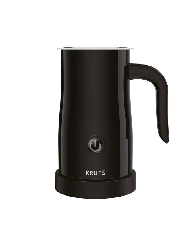 Krups XL1008 black milk frother with 500W power and 150ml capacity, designed for home kitchen use, small electric appliance.