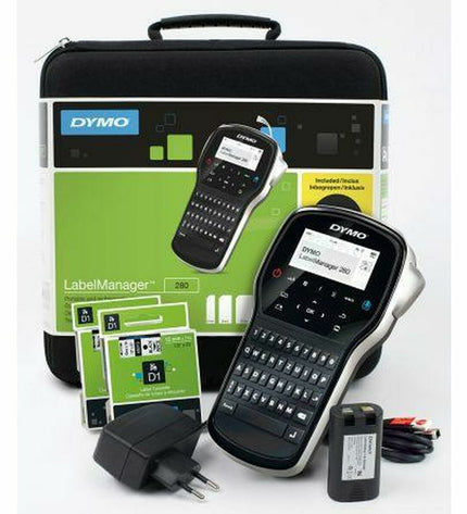 Dymo LabelPrinter 2091152, office electronic device for creating custom labels, shown with label output on a clean workspace.