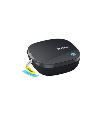 Dymo electric label maker model 2172855, compact office electronic device for printing labels and organizing workspace.