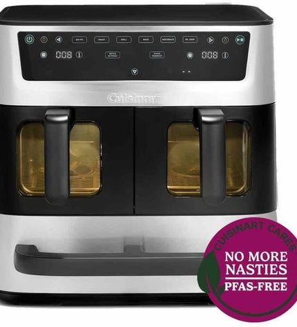 Cuisinart black 2400W deep fryer with digital controls and compact design for home cooking and frying.