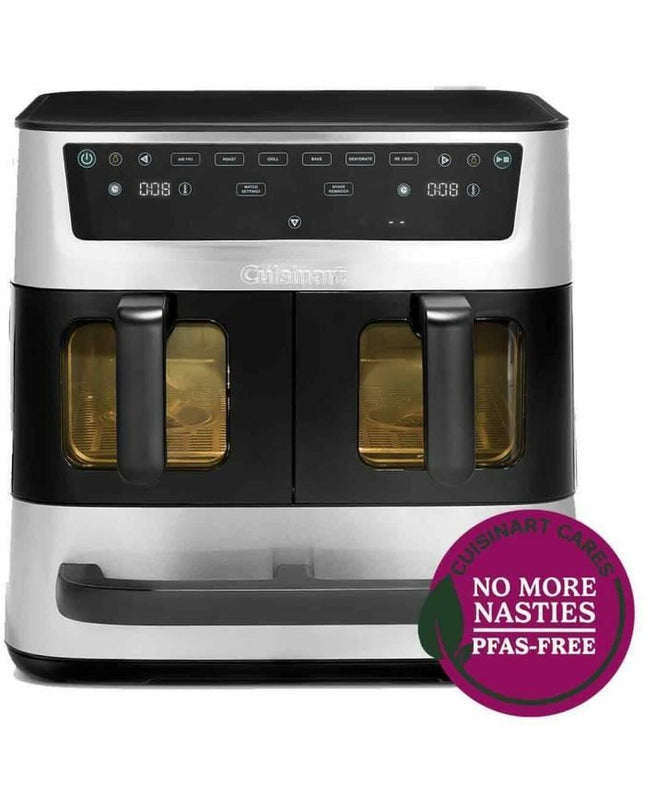 Cuisinart black 2400W deep fryer with digital controls and compact design for home cooking and frying.