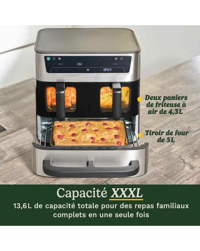 Cuisinart black 2400W deep fryer for home cooking, compact electric kitchen appliance with digital controls.