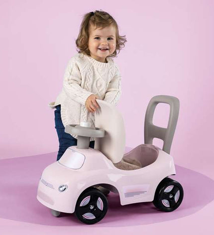 Smoby Loopauto Zwart Roze 2-in-1 speelgoed voor sport en buitenactiviteiten, geschikt voor jonge kinderen.