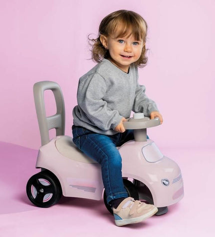Smoby Loopauto 2-in-1 speelgoed en outdoor sport speelgoed in zwart en roze, geschikt voor kinderen outdoor en binnen gebruik