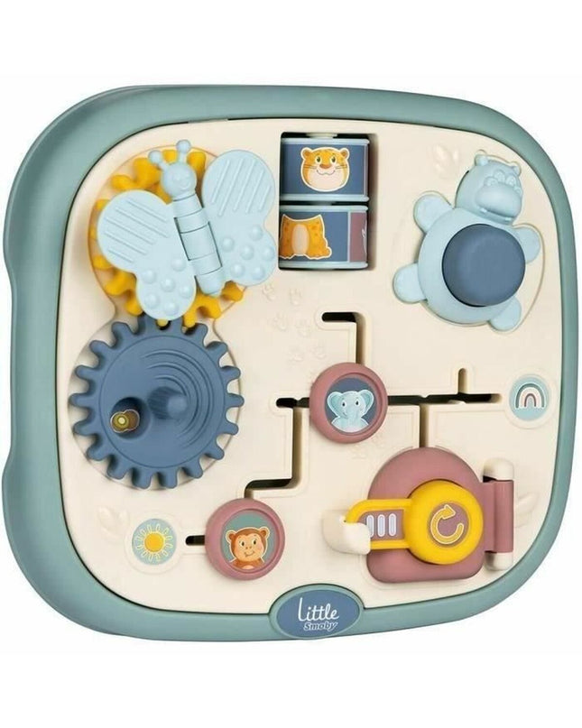 Smoby baby interactive toy with colorful buttons and shapes designed for young children to play and develop fine motor skills.
