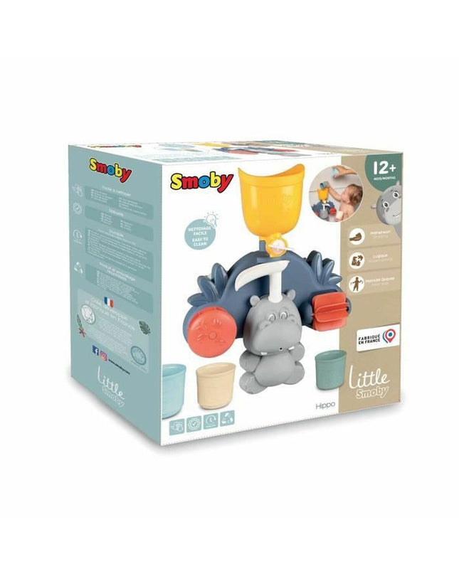 Smoby Badspeelgoed Hippopotamus toy for bath time, featuring colorful plastic design with eyes and open mouth for aquatic fun.