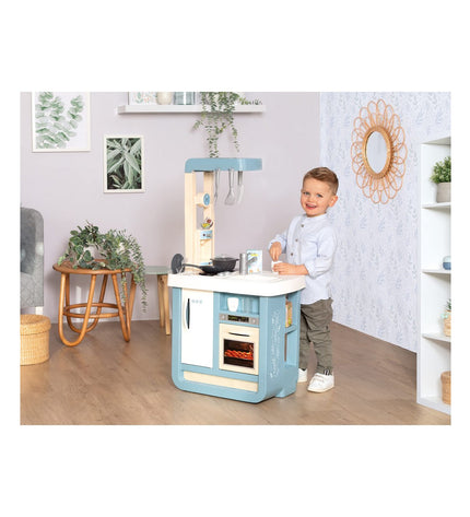 Smoby Bon Appetit toy kitchen in beige and blue, 52x32.5x95.7 cm, realistic imiteerspelletje for kids.