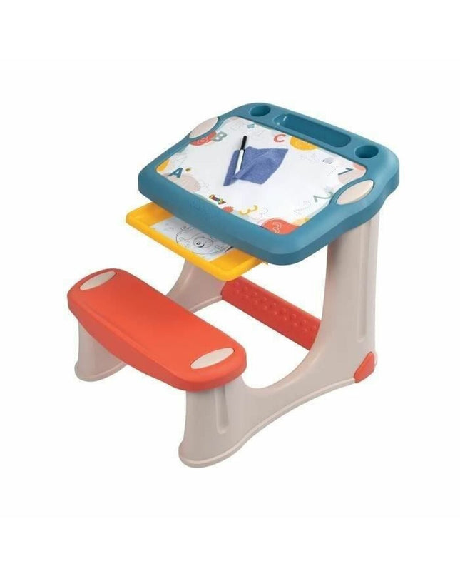 Blue Smoby Rek Smoby Magic desk for children, featuring a playful house and kitchen furniture design with colorful details.