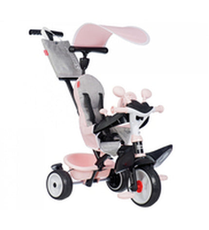 Pink Smoby three-wheeled ride-on toy for children, suitable for outdoor play and sports activities.