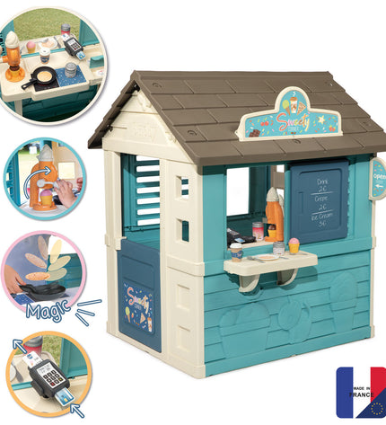 Simba Speelgoedhuis voor kinderen in Sweety Corner, outdoor playhouse with colorful windows and door, suitable for kids' outdoor fun