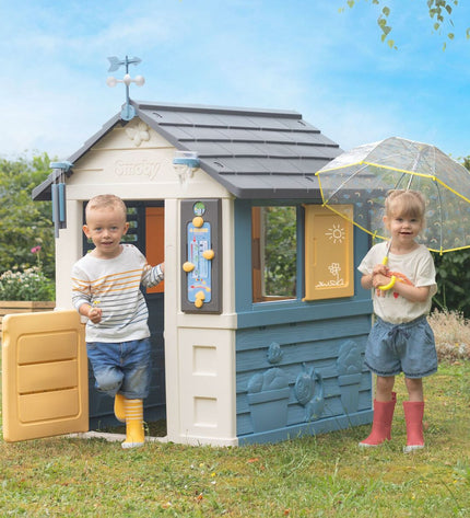 Smoby Speelgoedhuis voor Kinderen 4 Seasons, outdoor playhouse with windows and door, dimensions 102.7 x 121.8 x 143.4 cm.