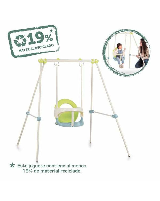 Smoby Baby Life swing set, outdoor play equipment for children, measuring 118 x 117 cm, designed for outdoor fun and exercise.
