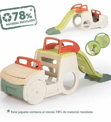 Smoby outdoor playground set with slides and climbing areas for children, suitable for outdoor play and active fun.