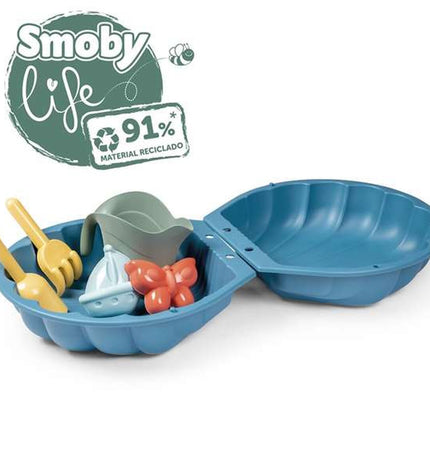 Smoby plastic sandbox for children, outdoor play equipment, designed for fun and outdoor activities, durable and easy to set up.