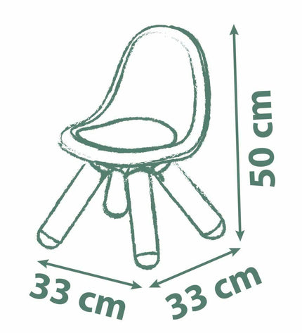 Child's Smoby Life chair for the bedroom, pink plastic baby chair with a sturdy design, perfect for a child's bedroom.