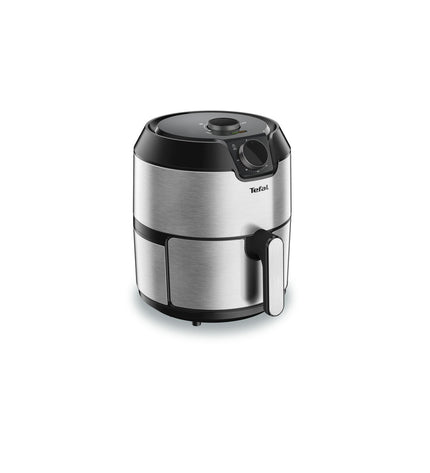 Tefal EY201D air fryer in black with 4.2-liter capacity, compact electric kitchen appliance for healthy frying.