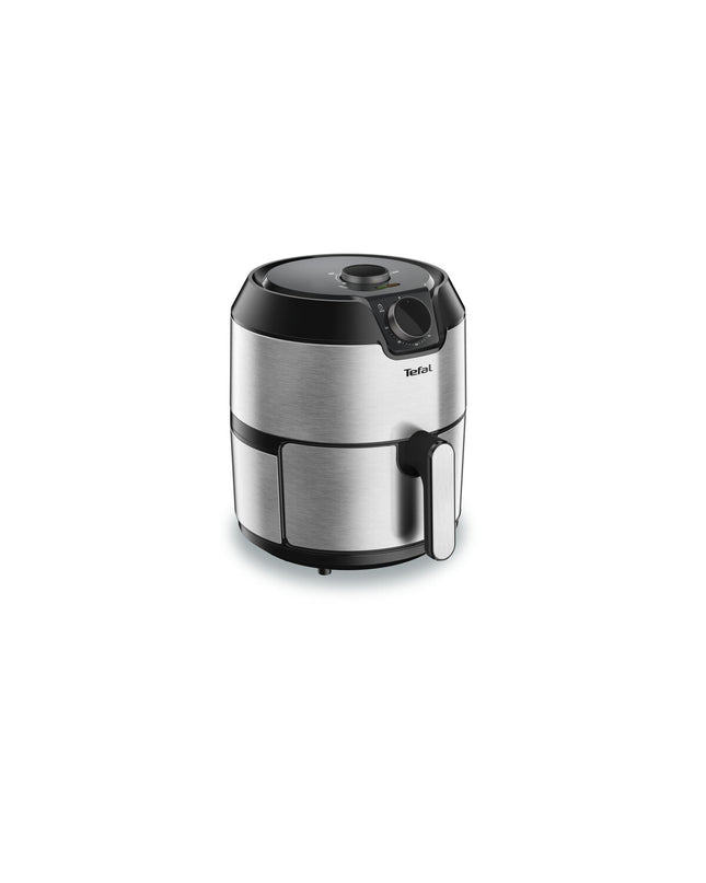 Tefal EY201D air fryer in black with 4.2-liter capacity, compact electric kitchen appliance for healthy frying.