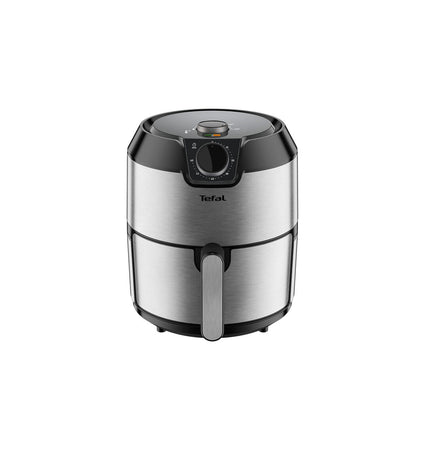 Tefal EY201D air fryer in black with a 4.2L capacity, compact electric kitchen appliance for healthy frying.