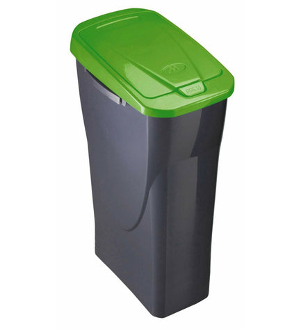 Green Mondex Ecobin recycling trash bin with lid, designed for home organization and kitchen waste separation.