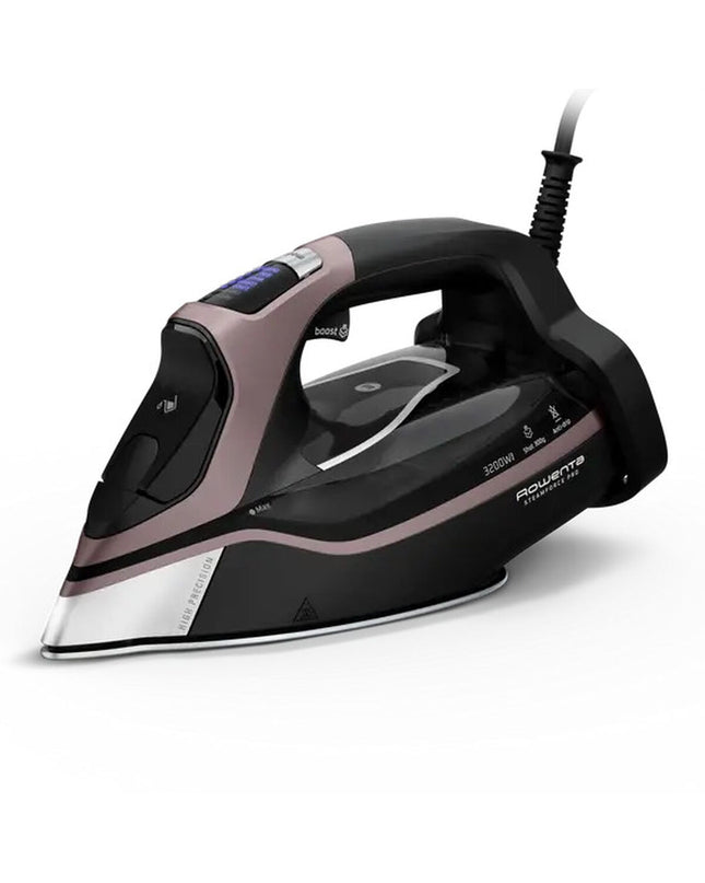 Rowenta Steam Force Pro steam iron with 3200W power, featuring a sleek design and ergonomic handle for efficient ironing.