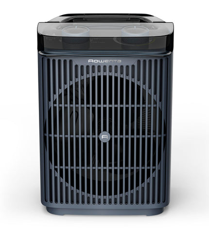 Rowenta SO6551 AQUA+ portable air conditioner in gray with 2400W power, designed for home heating and cooling purposes.