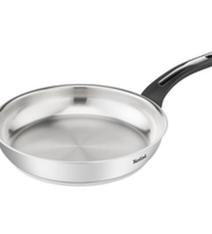 Tefal EMOTION stainless steel frying pan, silver color, 28 cm diameter, kitchen cookware for home cooking.