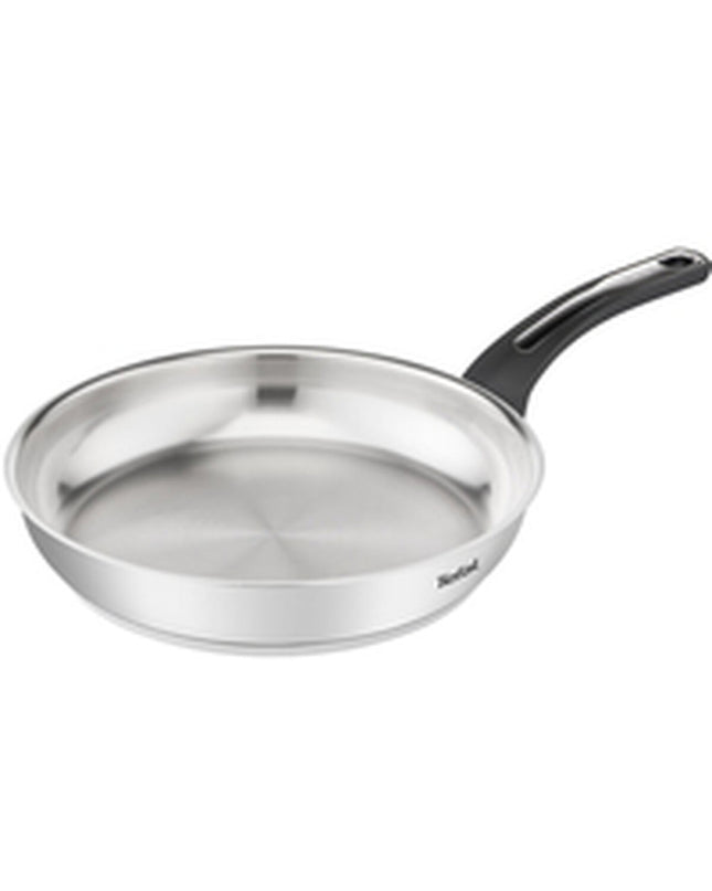 Tefal EMOTION stainless steel frying pan, silver color, 28 cm diameter, kitchen cookware for home cooking.