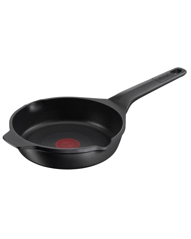 Tefal E2490244 non-stick frying pan in black, suitable for home cooking, with a comfortable handle and durable surface.
