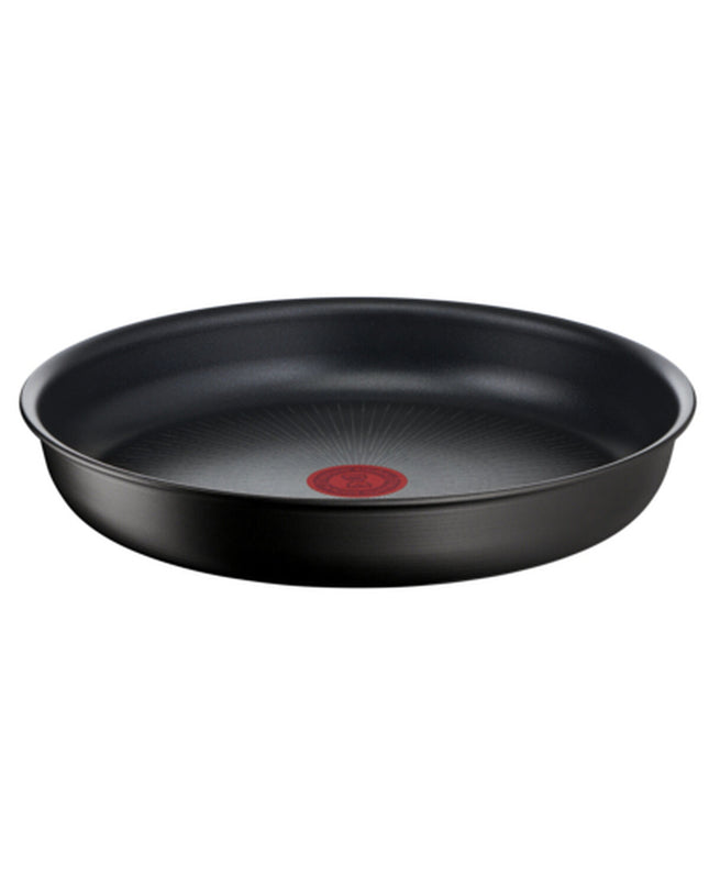 Tefal L76305 black aluminum frying pan with 26 cm diameter, suitable for home cooking and kitchen use.