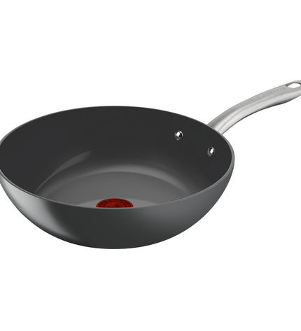 Tefal C4241953 grey aluminum frying pan, 28 cm diameter, suitable for home cooking and kitchen use.