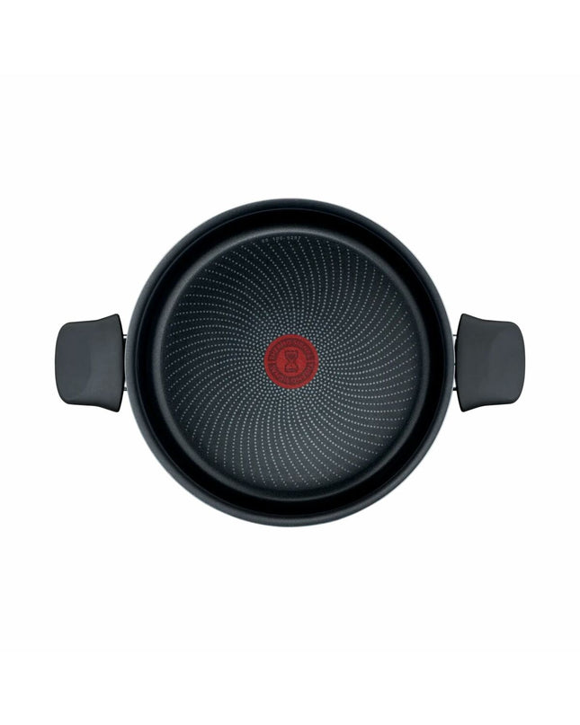 Tefal FORCE BLACK 24C aluminium frying pan for home cooking, black non-stick kitchen cookware with ergonomic handle.