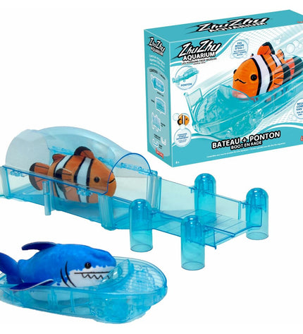 Lansay Zhu Zhu Aquarium Dieren Set for bath time, plastic animal figures with dimensions 10x21x27 cm, toy for children