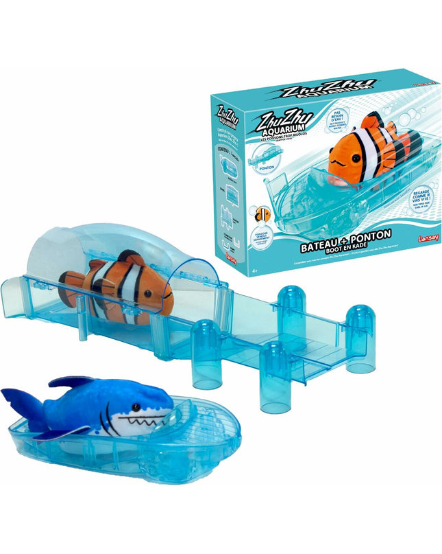 Lansay Zhu Zhu Aquarium Dieren Set for bath time, plastic animal figures with dimensions 10x21x27 cm, toy for children