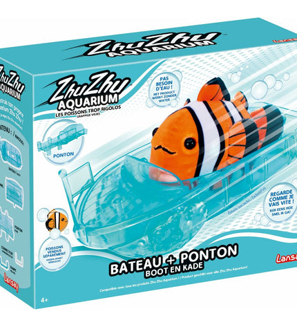 Lansay Zhu Zhu Aquarium Dieren Set for bath time, includes colorful plastic animal figures in a 10x21x27 cm size.