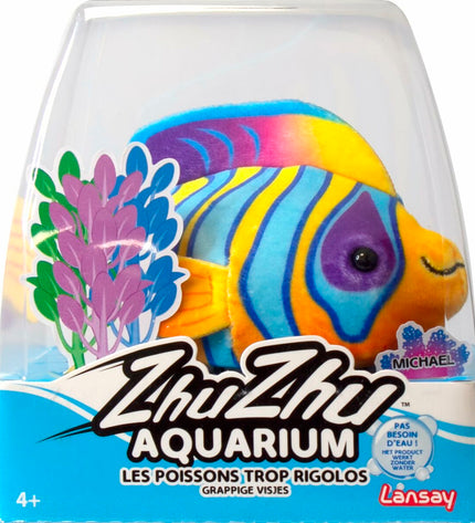 Lansay Zhu Zhu Aquarium Crystal Le Poisson Ange Royal electronic pet toy with colorful fish design, measuring 9 x 15 x 14 cm.