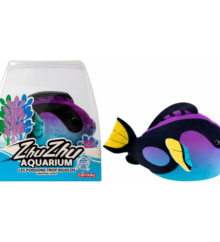 Lansay Zhu Zhu Aquarium Merlin the Surgeon Fish electronic toy, 9x15x14 cm, interactive pet playset with colorful fish design.