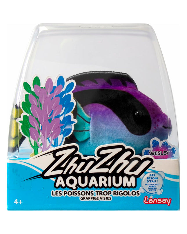 Lansay Zhu Zhu Aquarium Merlin the surgeonfish electronic toy, 9x15x14 cm, colorful underwater-themed pet playset.