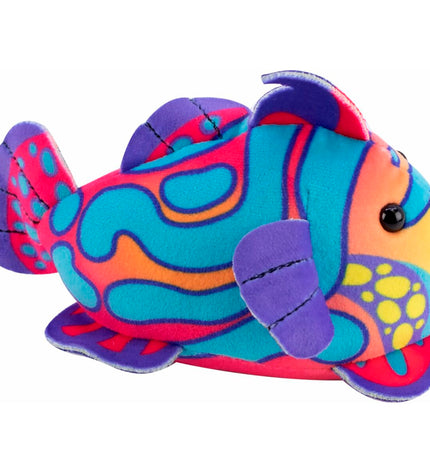 Lansay Zhu Zhu Aquarium Sebastien the Mandarin Fish electronic toy with colorful fish and aquarium display, 9x14x14 cm.
