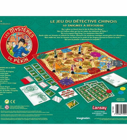 Lansay Les Mysteres De Pekin board game with colorful game pieces and box, part of Lansay's toys and games collection.