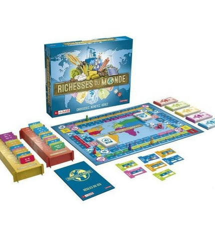 Lansay Riches of the World board game with colorful game pieces and detailed game board for family fun and strategic play