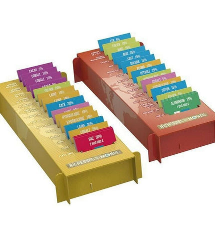 Lansay Riches of the World board game with colorful game pieces and world map design for family fun and educational play.