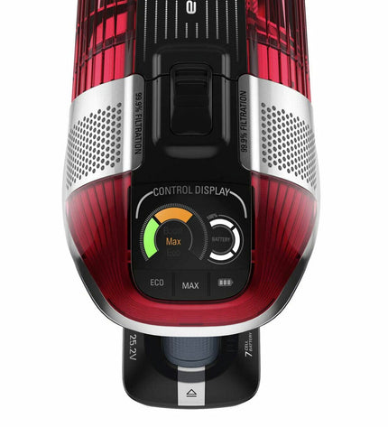 Rowenta X-Force Flex 11.50 cordless steel vacuum cleaner with 0.9L capacity, 25.2V power, and 130W for home cleaning.