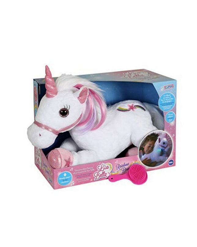 Gipsy Lica Bella Gipsy unicorn plush toy, white plastic soft stuffed animal with detailed features for children’s play.