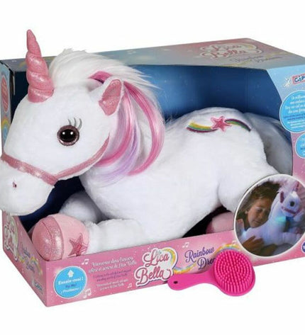 Gipsy Lica Bella Gipsy Unicorn plush toy, white plastic soft toy for children, featuring detailed unicorn design.